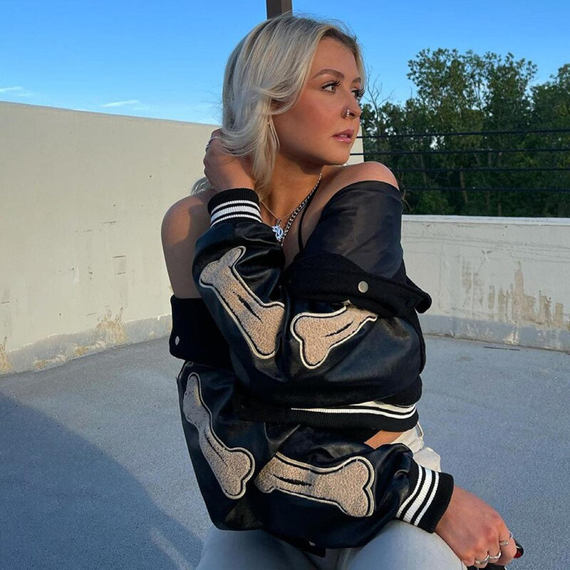 Women&#39;s Stylish Bomber Jacket With Zipper And Pockets