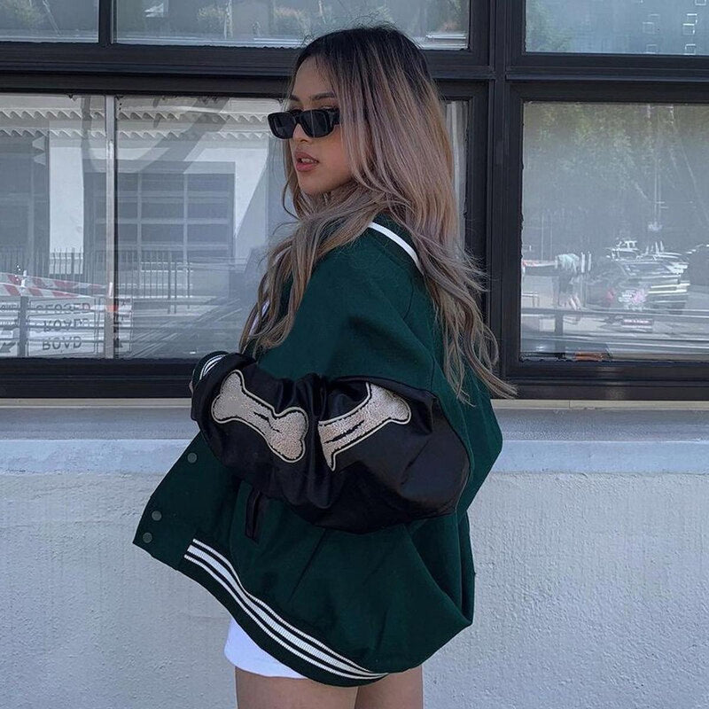 Women&#39;s Stylish Bomber Jacket With Zipper And Pockets