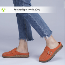 Women&#39;s Suede Loafers With Buckle - Lightweight And Comfortable
