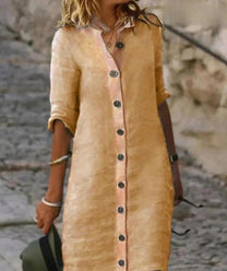 Women&#39;s Summer Button-Down Midi Dress