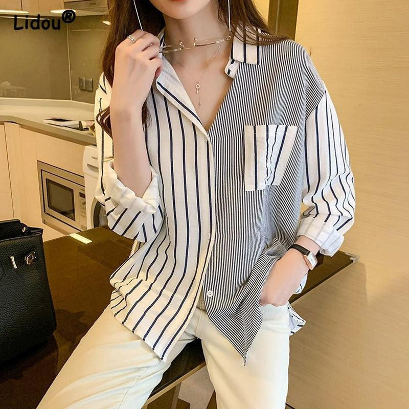 Women&#39;s Tailored Pinstripe Blouse Spring Collection