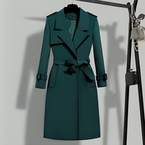 Women&#39;s Tailored Trench Coat With Removable Waist Belt