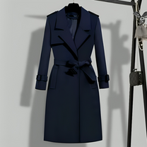 Women&#39;s Tailored Trench Coat With Removable Waist Belt