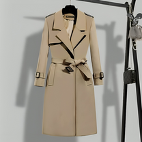 Women&#39;s Tailored Trench Coat With Removable Waist Belt