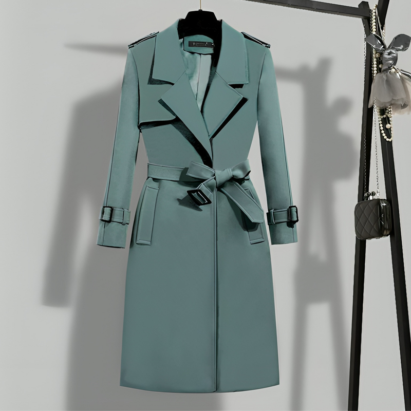 Women&#39;s Tailored Trench Coat With Removable Waist Belt