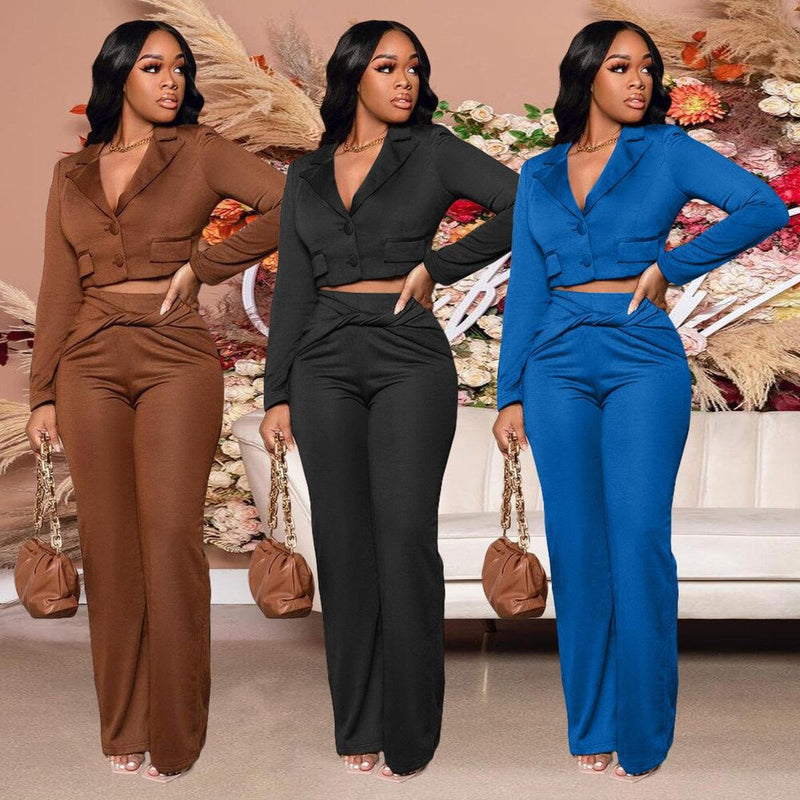 Women&#39;s Tailored Two Piece Business Set With Classic Lapel