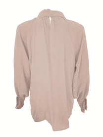 Women&#39;s Tie-Neck Puff Sleeve Blouse