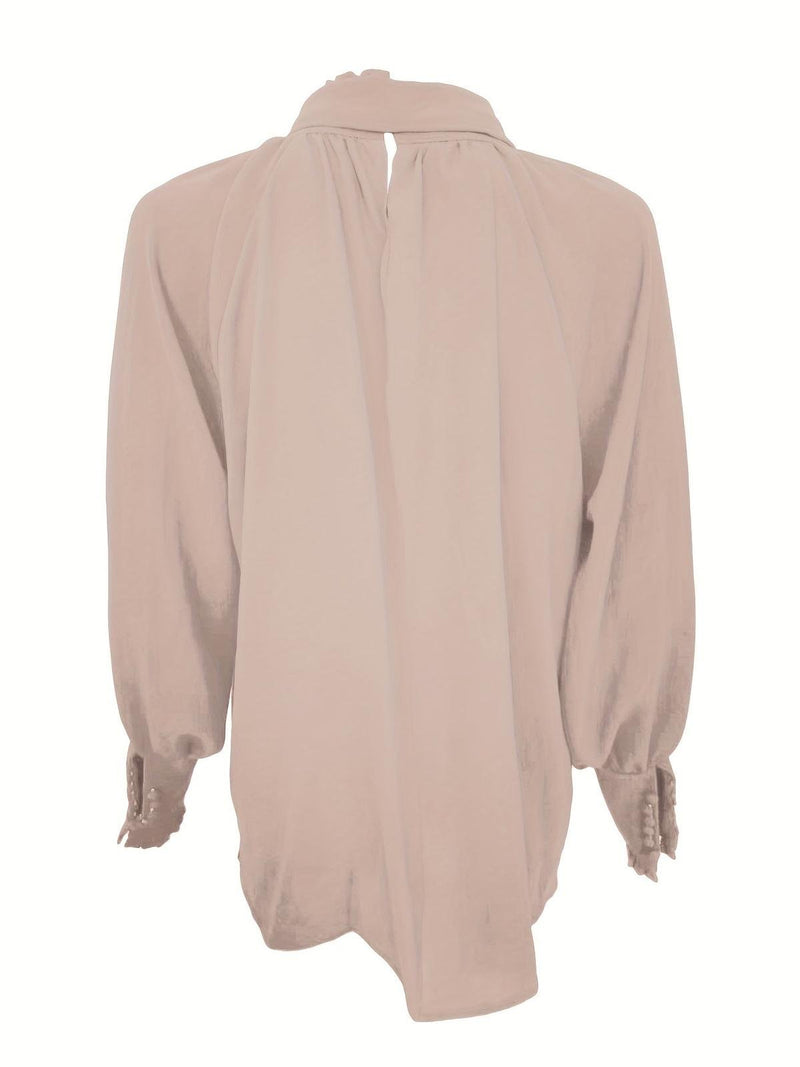 Women&#39;s Tie-Neck Puff Sleeve Blouse