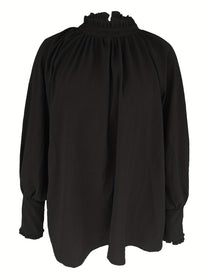 Women&#39;s Tie-Neck Puff Sleeve Blouse
