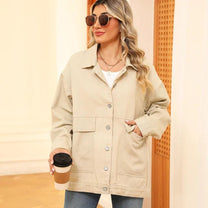 Women&#39;s Timeless Denim Jacket Slim Fit Cotton Blend