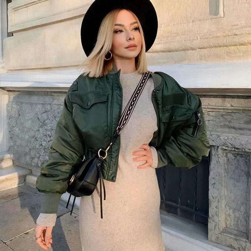 Women&#39;s Trendy Bomber Jacket With Sporty Cut