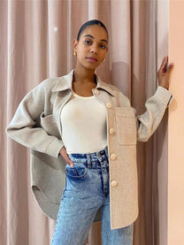 Women&#39;s Trendy Jacket With Pockets