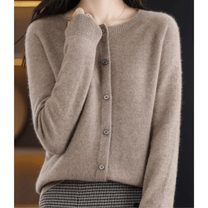 Women&#39;s V-Neck Cardigan Pullover With Button Details