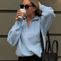 Women&#39;s V-Neck Pullover Sweater
