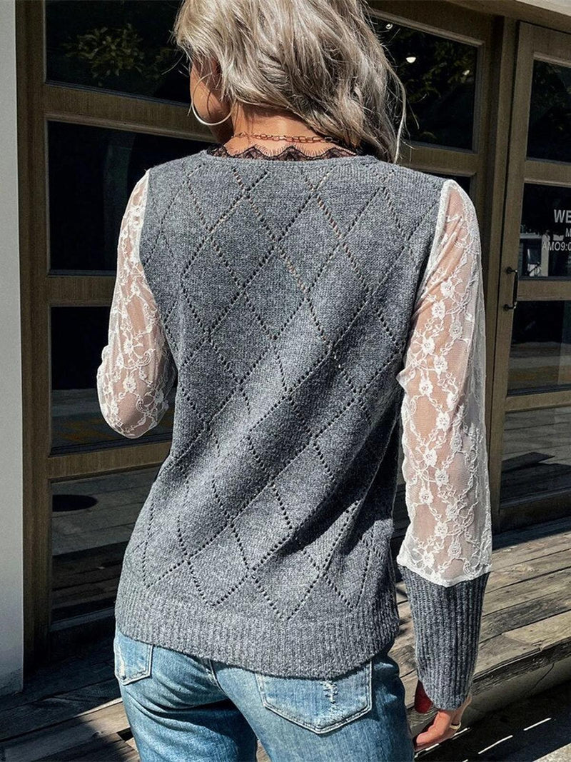 Women&#39;s V-Neck Pullover Sweater