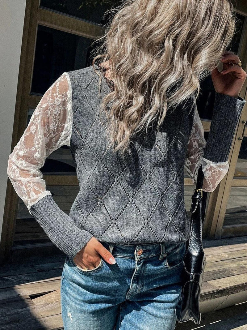 Women&#39;s V-Neck Pullover Sweater
