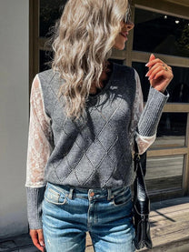 Women&#39;s V-Neck Pullover Sweater
