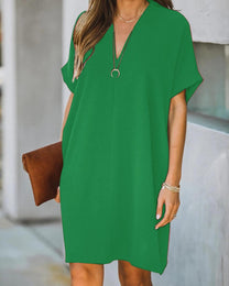 Women&#39;s V-Neck Summer Dress Form-Fitting Elegant Style
