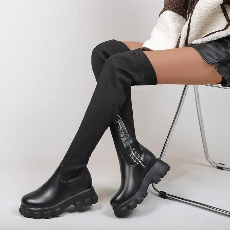Women&#39;s Vegan Leather Boots Eco-Friendly Black