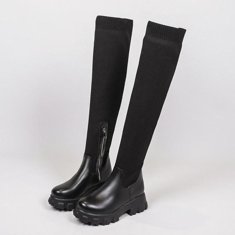 Women&#39;s Vegan Leather Boots Eco-Friendly Black
