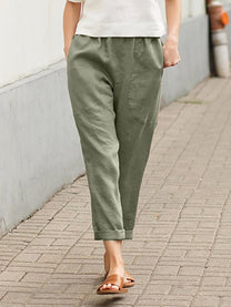 Women&#39;s Versatile Soft Linen Blend Pants