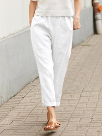 Women&#39;s Versatile Soft Linen Blend Pants