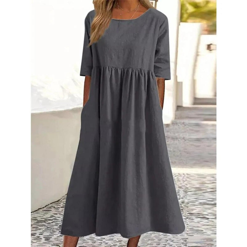Women&#39;s Versatile Spring Dress With Pockets