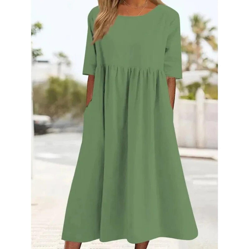 Women&#39;s Versatile Spring Dress With Pockets