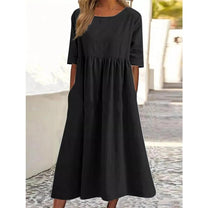 Women&#39;s Versatile Spring Dress With Pockets