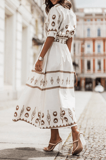 Women&#39;s Vintage A-Line Cotton Dress