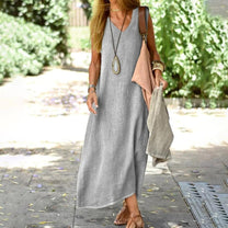 Women&#39;s Vintage Cotton Linen Dress