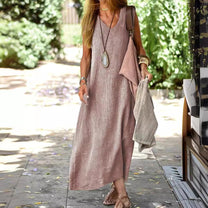 Women&#39;s Vintage Cotton Linen Dress