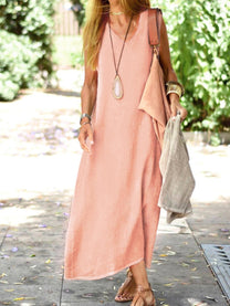 Women&#39;s Vintage Cotton Linen Dress