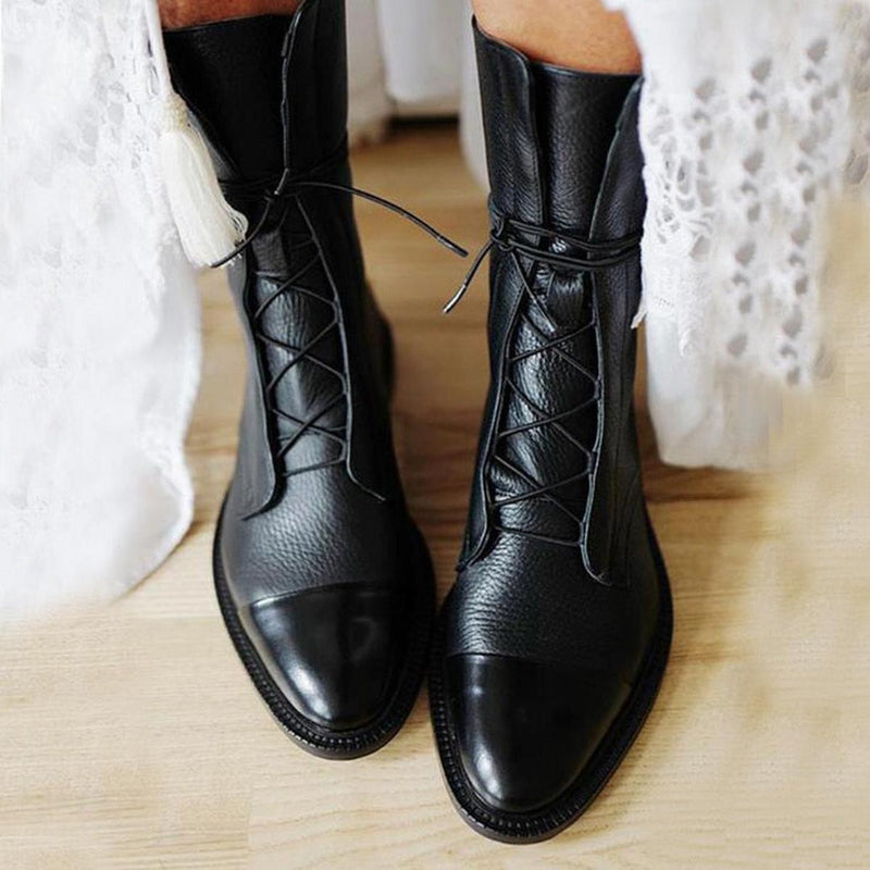 Women&#39;s Vintage Heeled Ankle Boots Eco-Leather