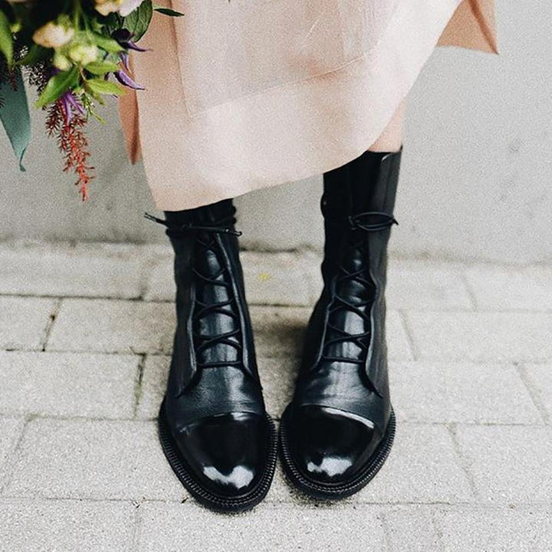 Women&#39;s Vintage Heeled Ankle Boots Eco-Leather