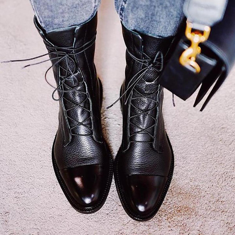 Women&#39;s Vintage Heeled Ankle Boots Eco-Leather