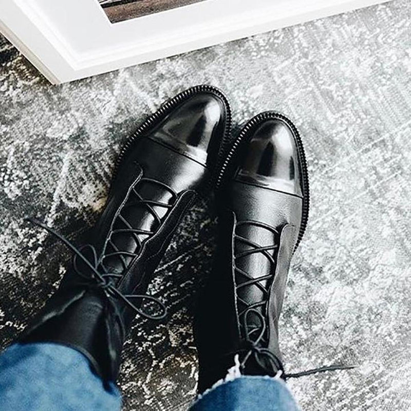 Women&#39;s Vintage Heeled Ankle Boots Eco-Leather