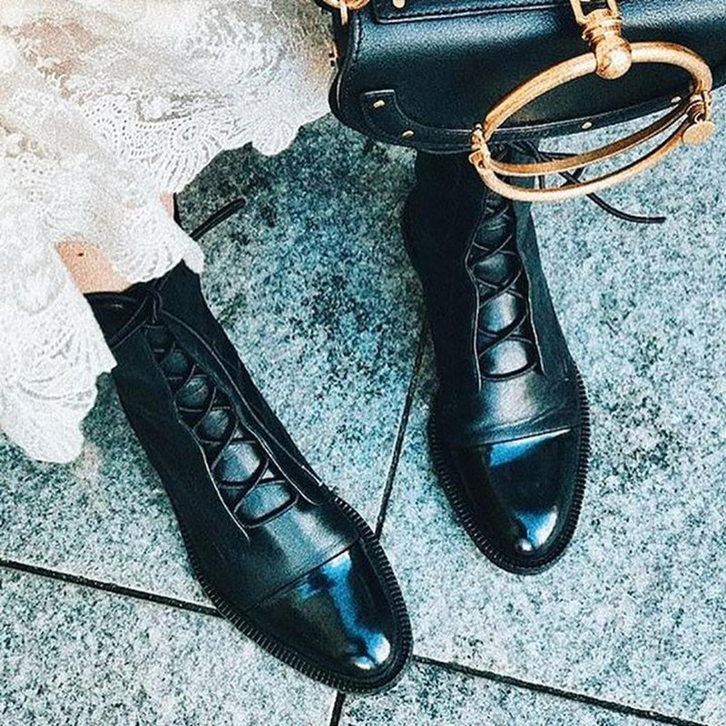 Women&#39;s Vintage Heeled Ankle Boots Eco-Leather