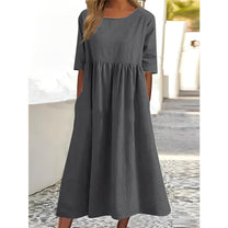 Women&#39;s Vintage Pleated Midi Dress