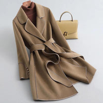 Women&#39;s Warm Wool Long Overcoat