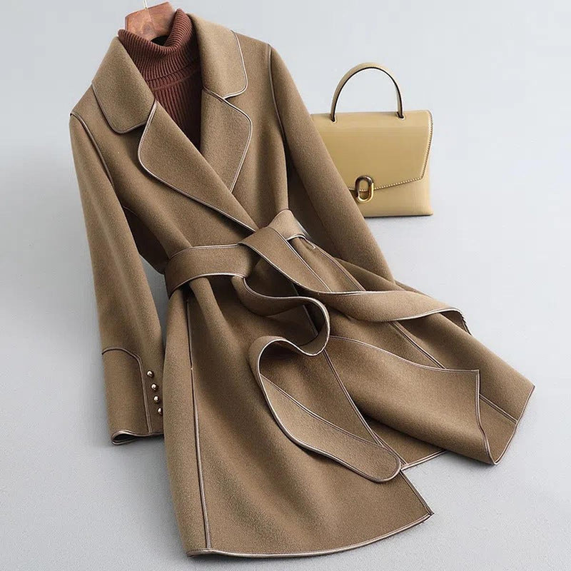 Women&#39;s Warm Wool Long Overcoat