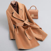 Women&#39;s Warm Wool Long Overcoat