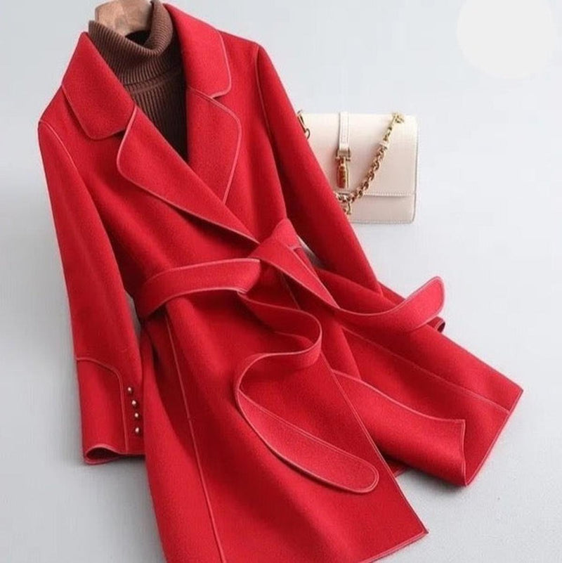 Women&#39;s Warm Wool Long Overcoat