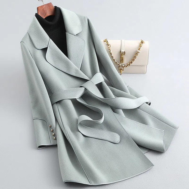 Women&#39;s Warm Wool Long Overcoat