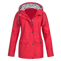 Women&#39;s Water-Repellent Raincoat With Adjustable Hood