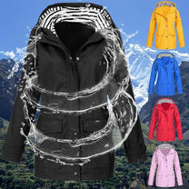 Women&#39;s Water-Repellent Raincoat With Adjustable Hood