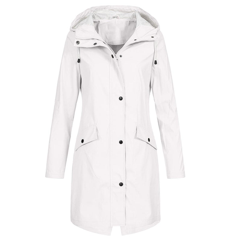 Women&#39;s Water-Repellent Windproof Raincoat With Adjustable Hood