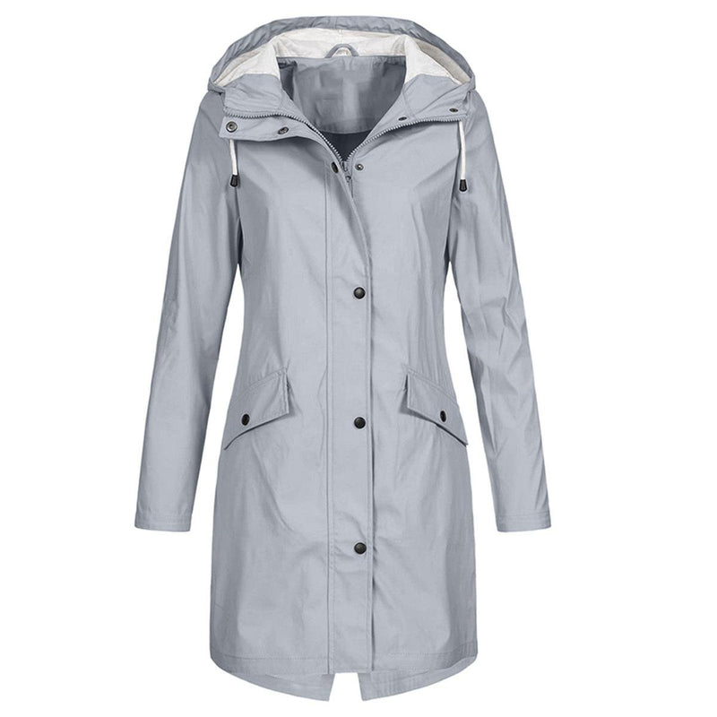 Women&#39;s Water-Repellent Windproof Raincoat With Adjustable Hood