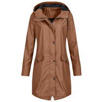Women&#39;s Water-Repellent Windproof Raincoat With Adjustable Hood