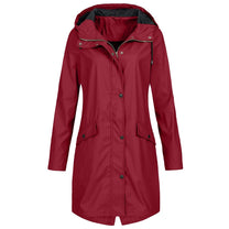 Women&#39;s Water-Repellent Windproof Raincoat With Adjustable Hood